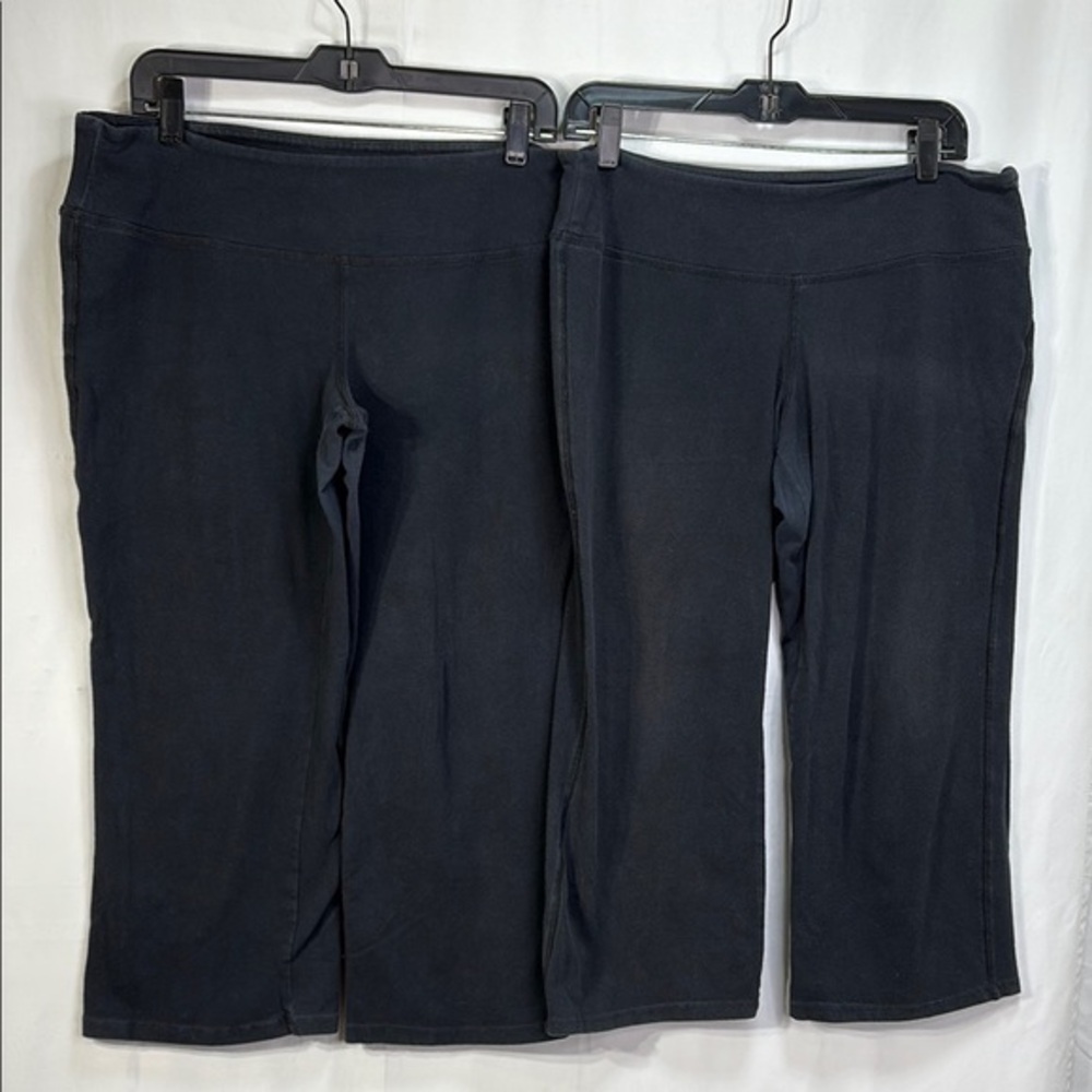 🐬 Prospirit cotton stretch knit black Ankle Cropped Pants: